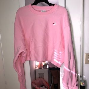 Pink Champion Cropped Sweatshirt